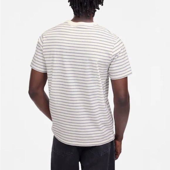 Madewell Men's Large Garment-Dyed Allday Crewneck Tee Stripes Lighthouse T-Shirt - Picture 15 of 16